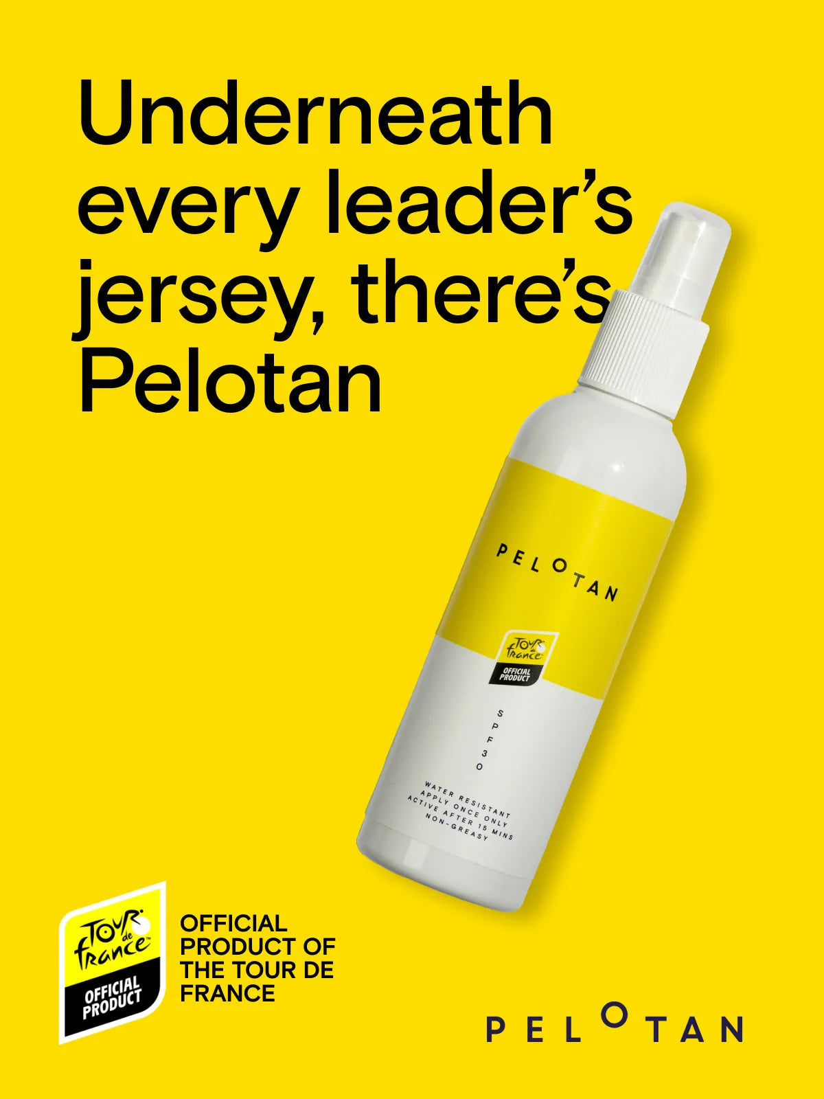 Pelotan product with text on a yellow background