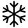 Black snowflake symbol on a white background