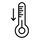 Icon of a thermometer with an arrow pointing to it, indicating a lowering of temperature.