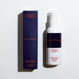 Peloton sunscreen spray bottle and packaging on a white background