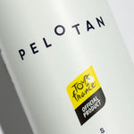 Closeup of the Pelotan special edition White Jersey sports sunscreen - official product of the tour de france