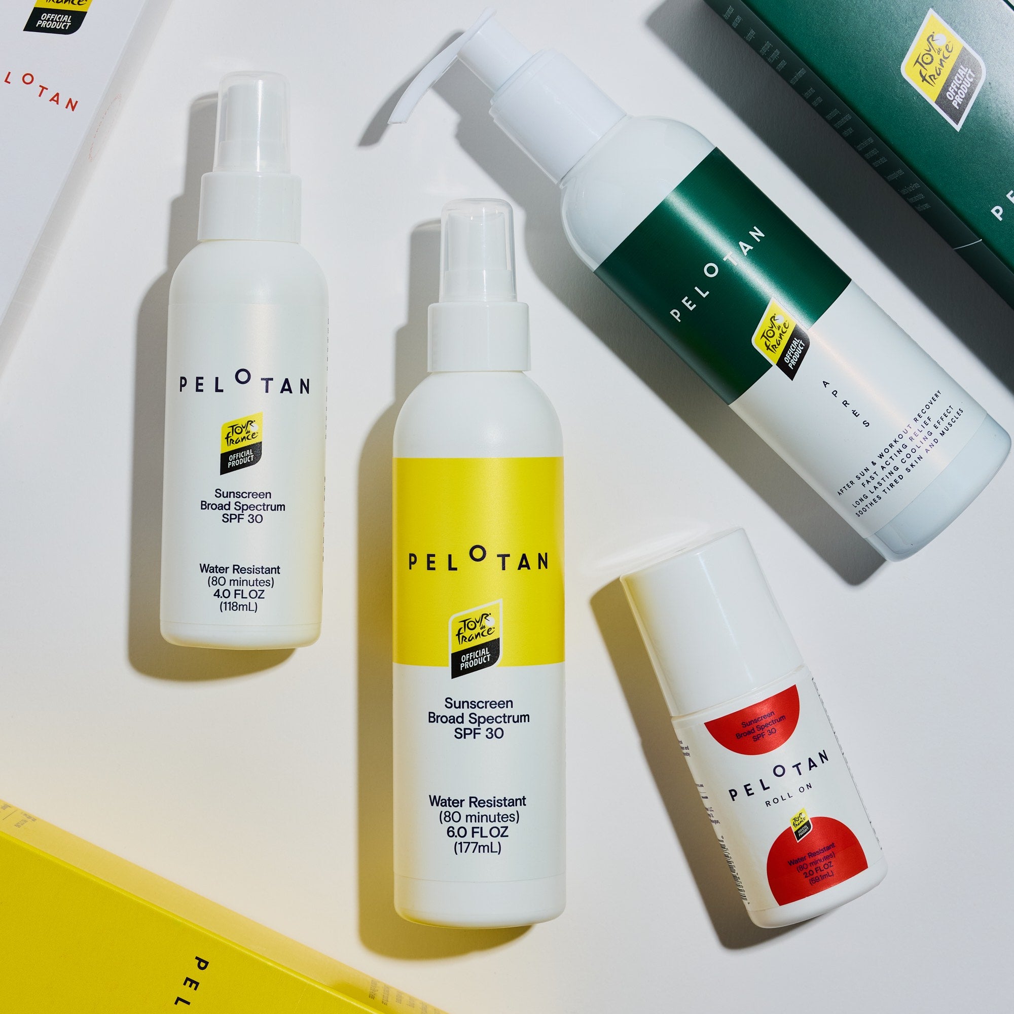 Peloton sunscreen products on a white background