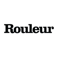 Black 'Rouleur' magazine logo on a white background